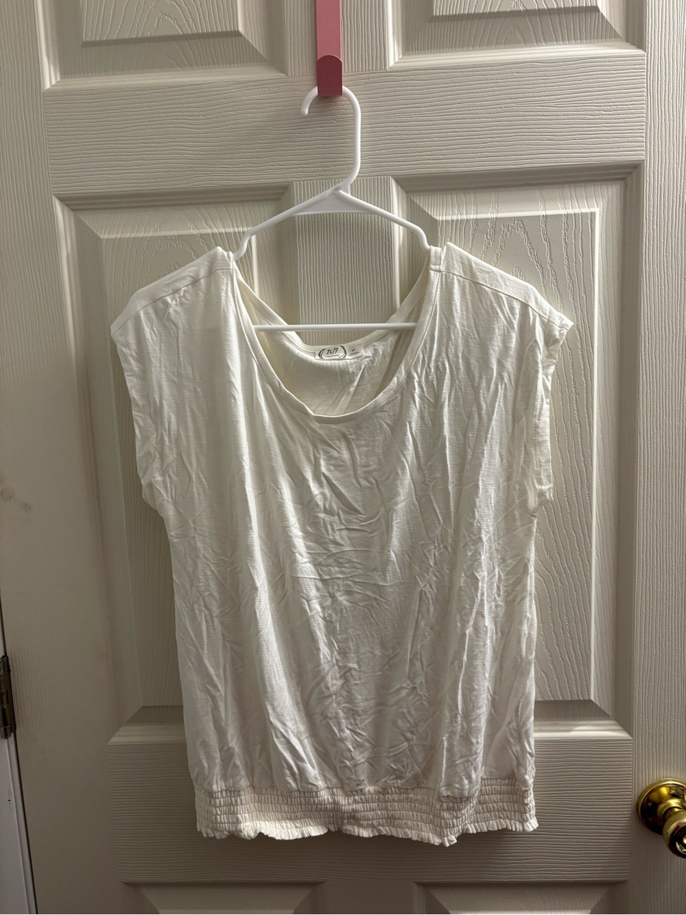 Maurices White Scoop Neck Short Sleeve Top M